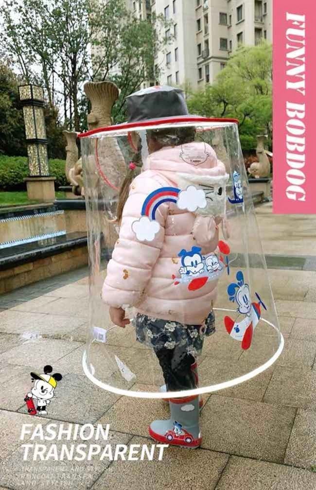 Impermeable para niños 3 a 8 años - Protector de lluvia gris -5