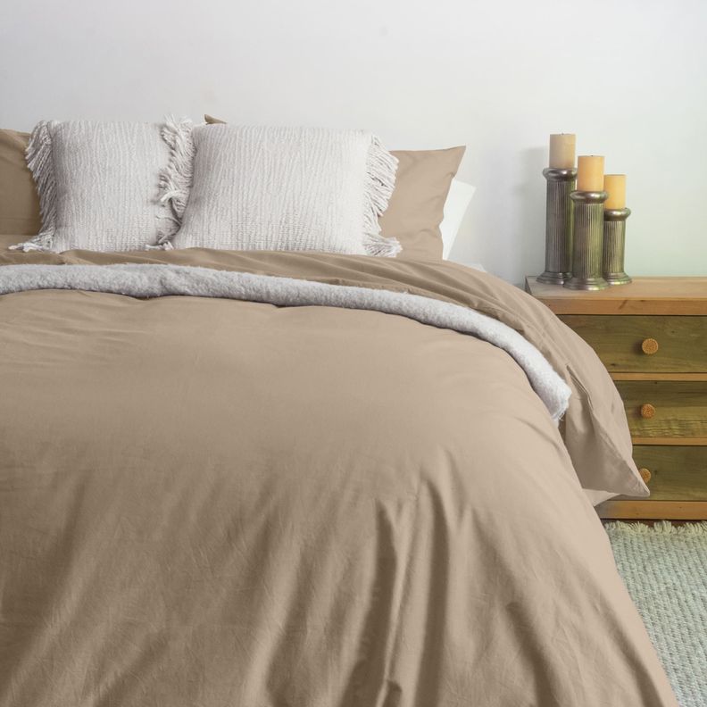 Cubreplumón Karsten Liss 2 plazas Beige 180 hilos-0