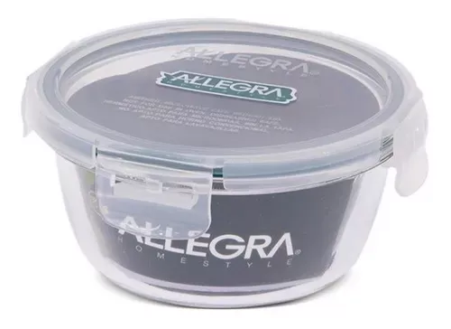 Contenedor Hermético Vidrio Redondo 370 Ml Allegra