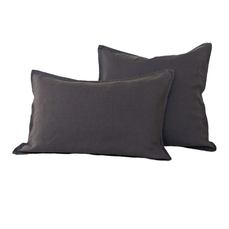 Funda Cojín Lino Lyra - Dark Charcoal / 55x55-0