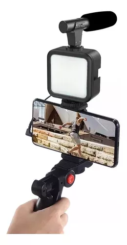 Kit De Grabación Con Micrófono Luz Led Y Soporte Trípode-5