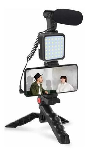Kit De Grabación Con Micrófono Luz Led Y Soporte Trípode-0
