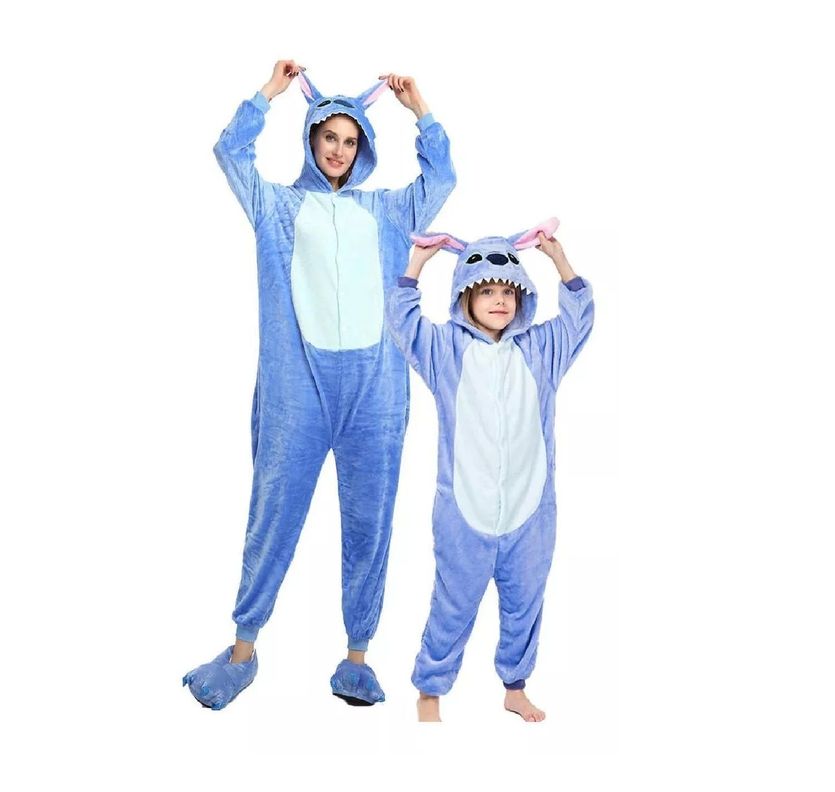Pijama Enteros Animales Niños y Adultos Stitch Azul-5