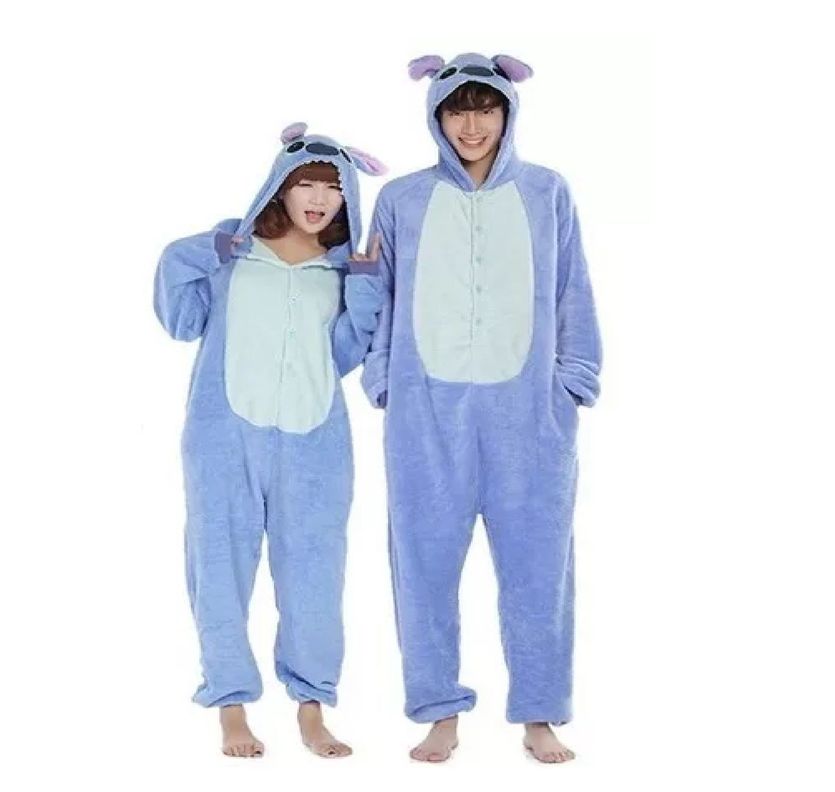 Pijama Enteros Animales Niños y Adultos Stitch Azul-3