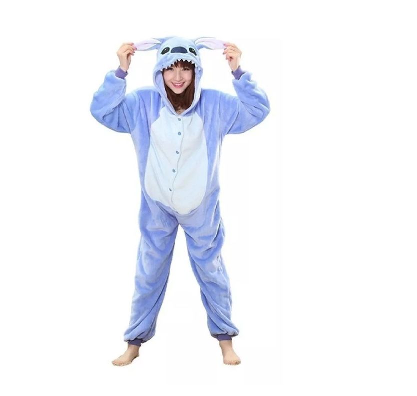 Pijama Enteros Animales Niños y Adultos Stitch Azul-1
