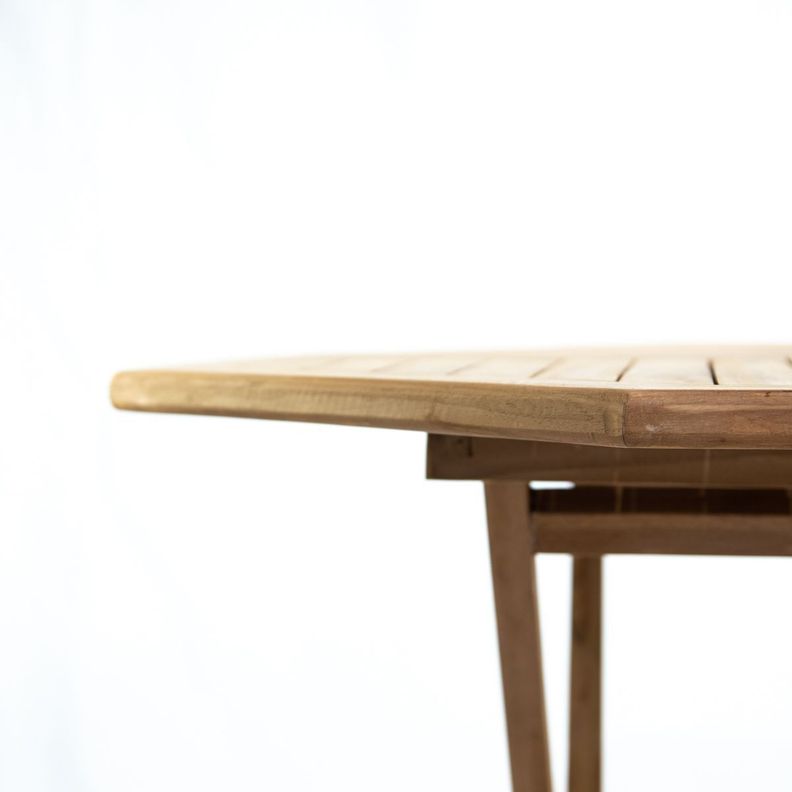 Mesa Plegable Madera De Teca 76x130x120cm-3