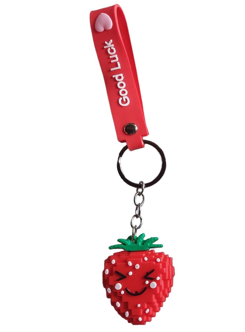 LLAVERO SILICONA DISEÑO FRUTILLA LEGO-0