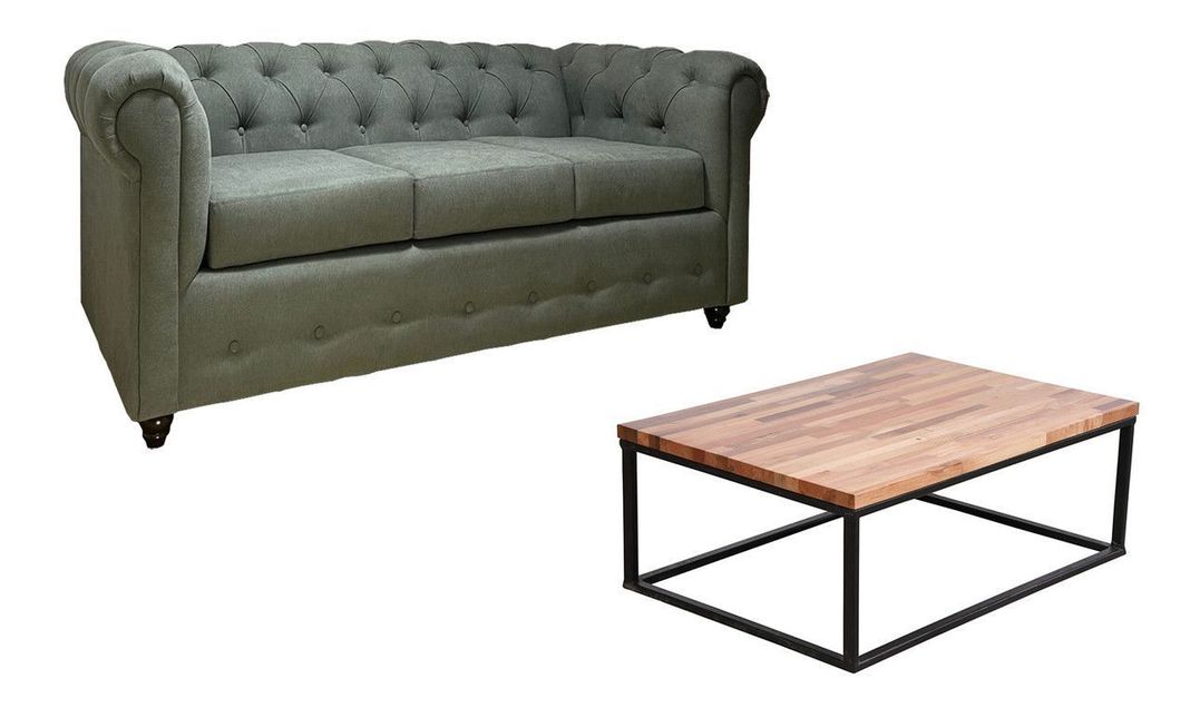Sofa Chester 200 Gris + M. centro Industrial-0