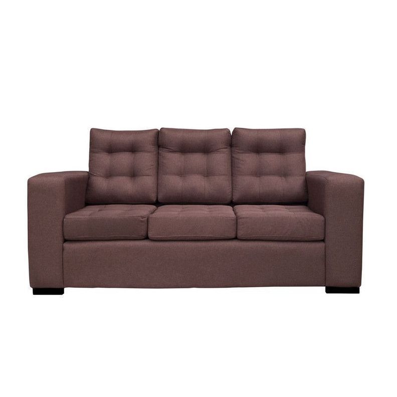 Sofa Antu Chenille Tipo Lino Cafe 3 Cuerpos