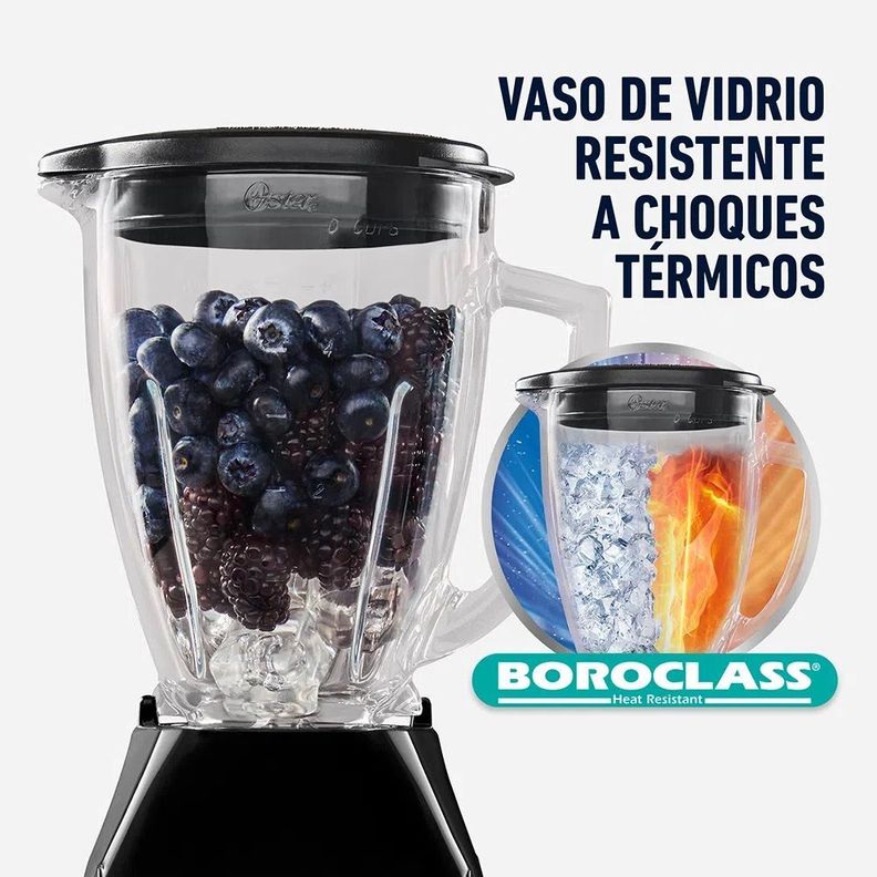 Licuadora Oster® 2 velocidades más pulso y vaso de vidrio BLSTKAGBPB-2