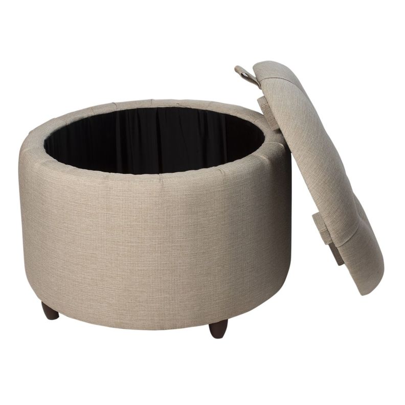 Pouf Baúl Zoe Beige Omega 60x60x50 Cm Máxima Design-1