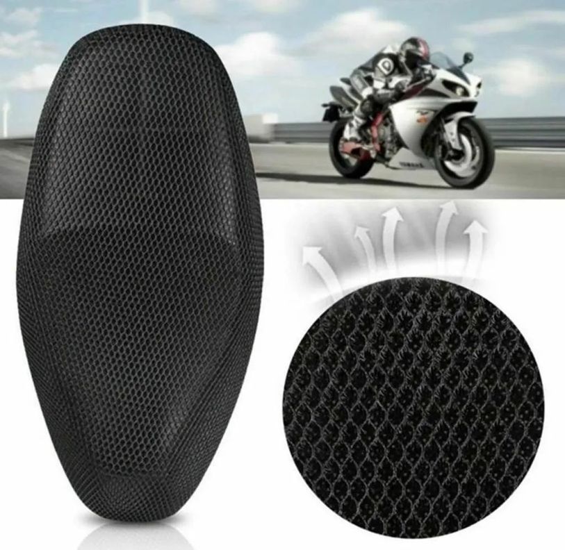 Funda Cubre Asiento Moto Bicimoto Malla Protector Solar (XL)-3