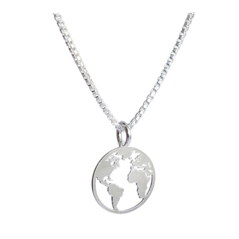 Cadena de Plata Mapamundi - Mabelita-0