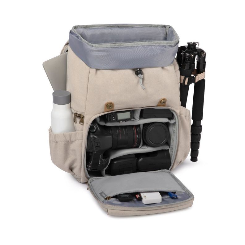 Bagsmart Mochila para camara y notebook de 15" - Beige-4