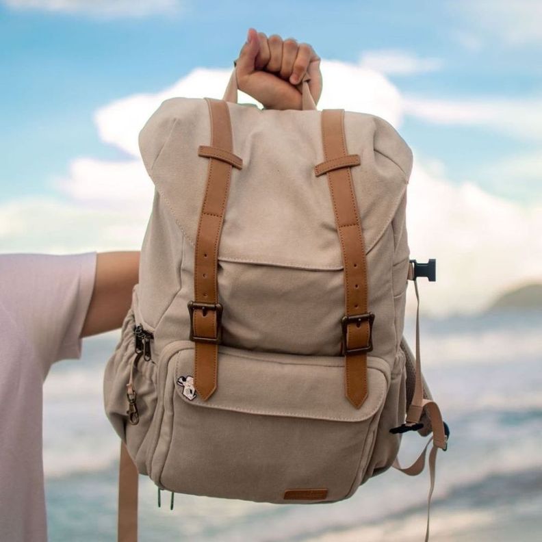 Bagsmart Mochila para camara y notebook de 15" - Beige-1