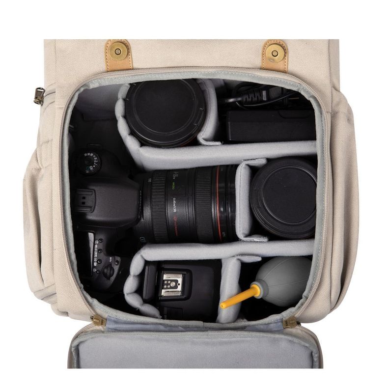 Bagsmart Mochila para camara y notebook de 15" - Beige-5