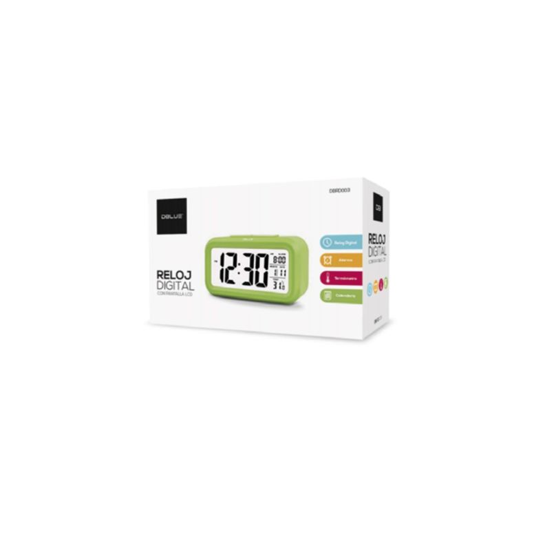 Reloj Despertador Digital Pantalla Lcd Color Blanco - PuntoStore-1