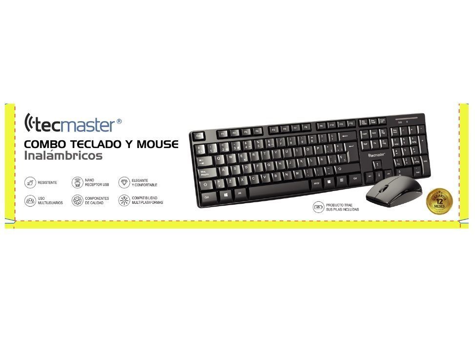 Combo Teclado +  Mouse Inalambrico Tecmaster-1