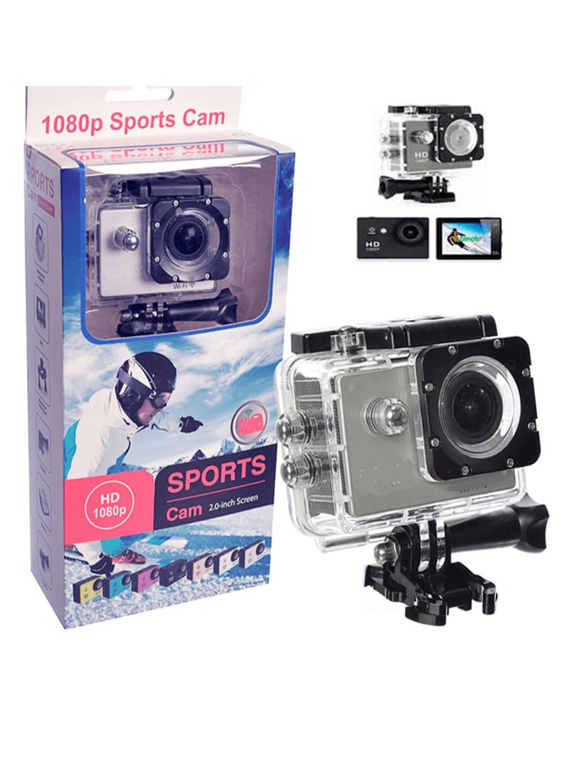 Camara deportiva sumergible 30 mts Gris-1