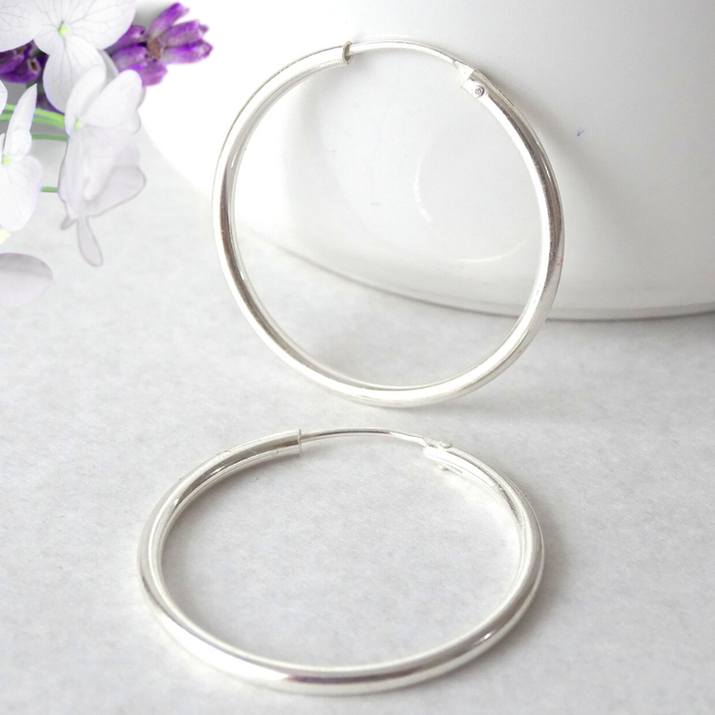 Aros De Plata 925 Argollas 30 mm - MABELITA-0