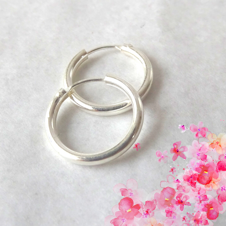 Aros De Plata 925 Argollas 14 mm - MABELITA-2