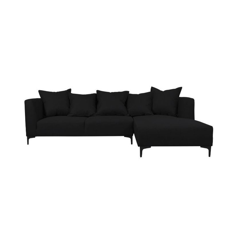 Seccional Cordelia Chenille Tipo Lino Negro