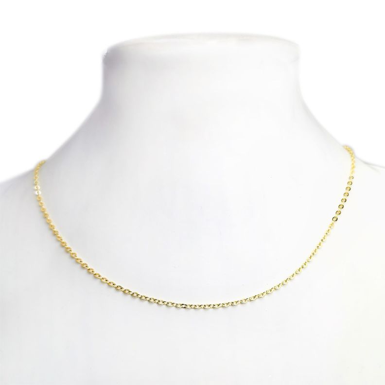 Cadena Espejo Eslabón 40cm Enchapado Oro 18K-0