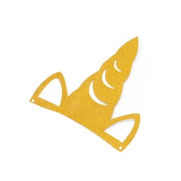 Coronas Cumpleaños - Dorado Unicornio 3 Pcs-0