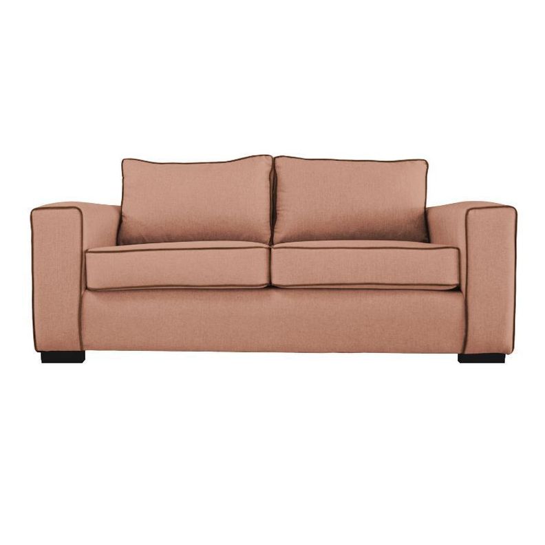 Sofa Gabro Chenille Tipo Lino Palo Rosa 3 Cuerpos