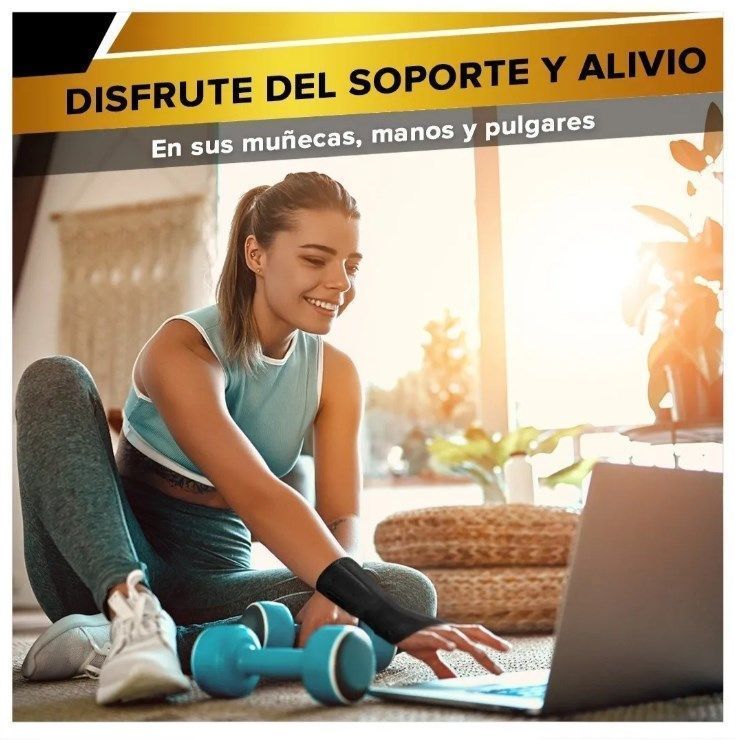 Muñequera Pulgar Deportiva Protección Elástica Muñeca Y Mano-5