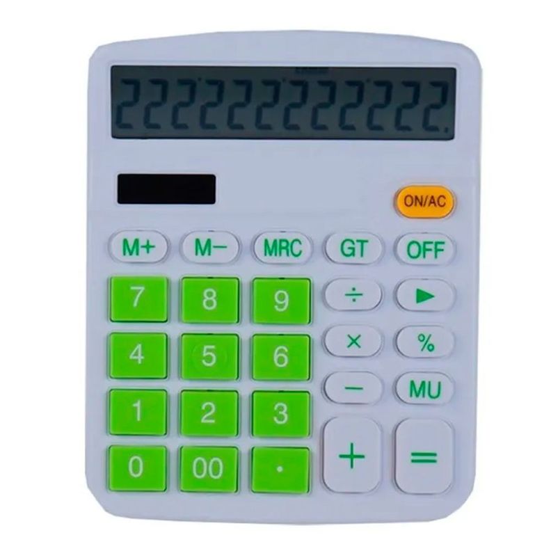 Calculadora Pacific Numeros Grandes Teclas Verde-0