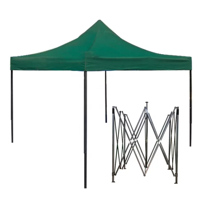 Toldo Plegable 3x3 Metros Lona Oxford 600D Verde Con Filtro UV -1