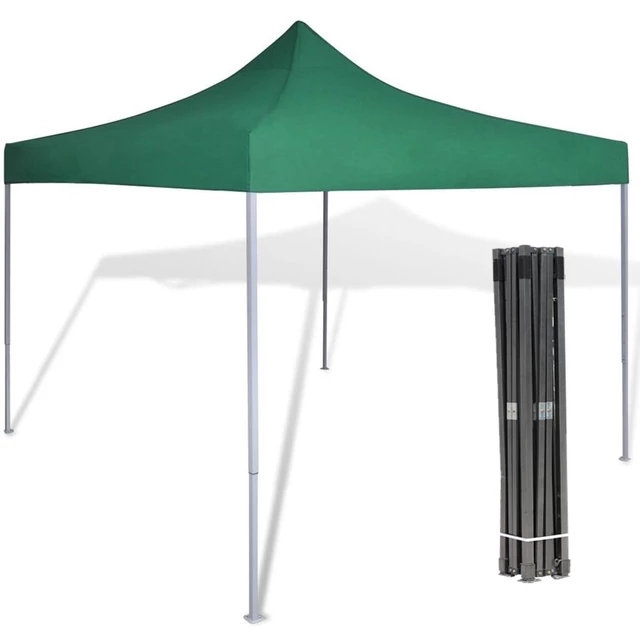 Toldo Plegable 3x3 Metros Lona Oxford 600D Verde Con Filtro UV -2