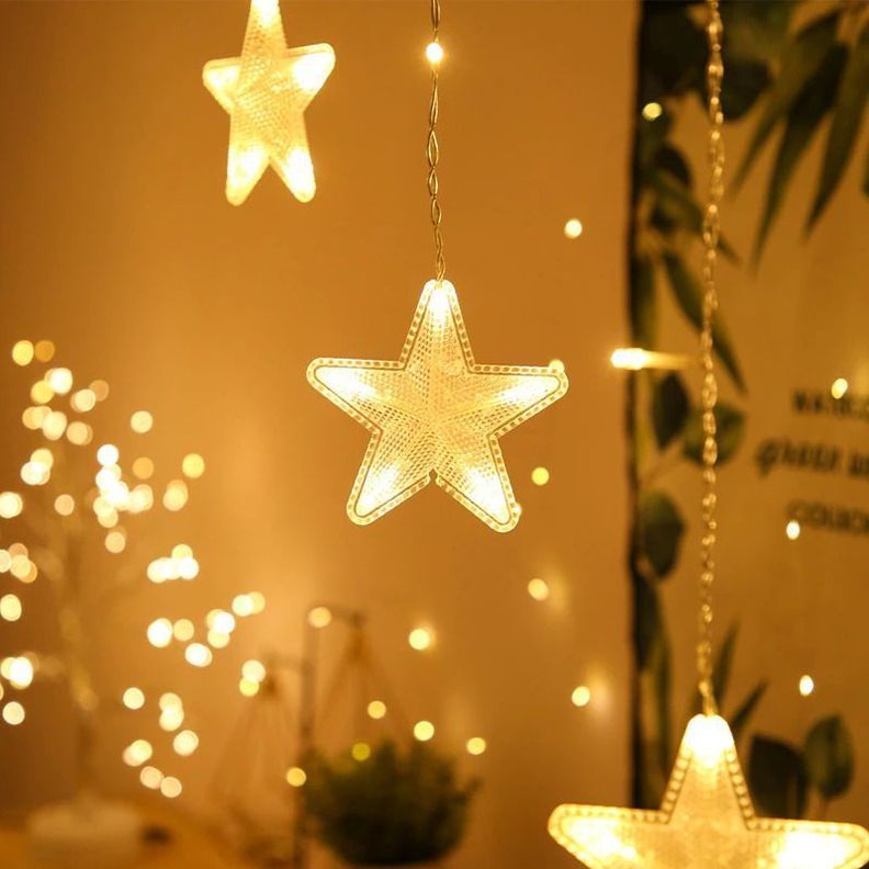 Cortina De Luces  Estrella en Piramide-1