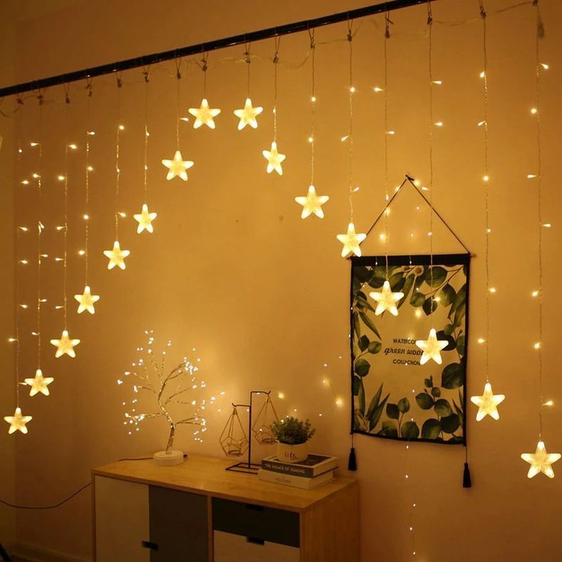 Cortina De Luces  Estrella en Piramide-5