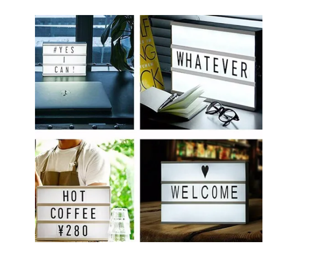 Caja De Luz Led A4 Pizarra Con Letras Y Emojis Cartel-5