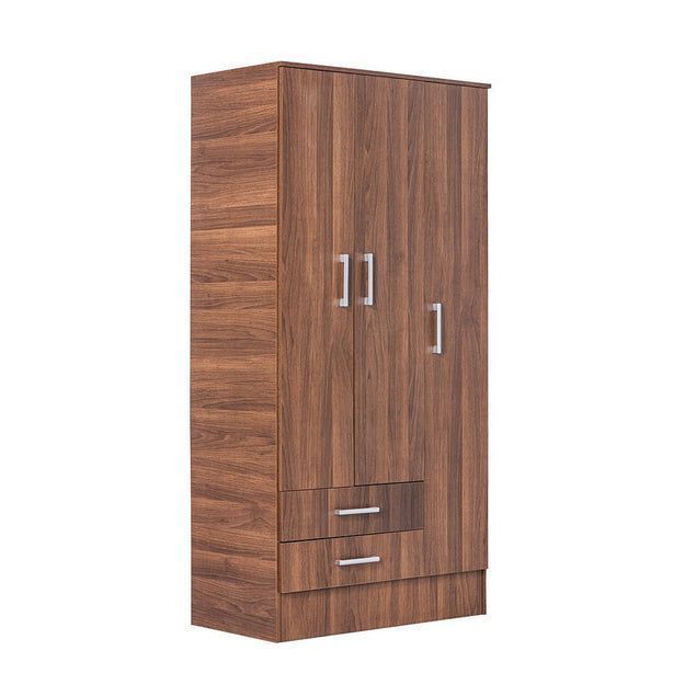 Closet 3 Puertas 2 Cajones Nogal