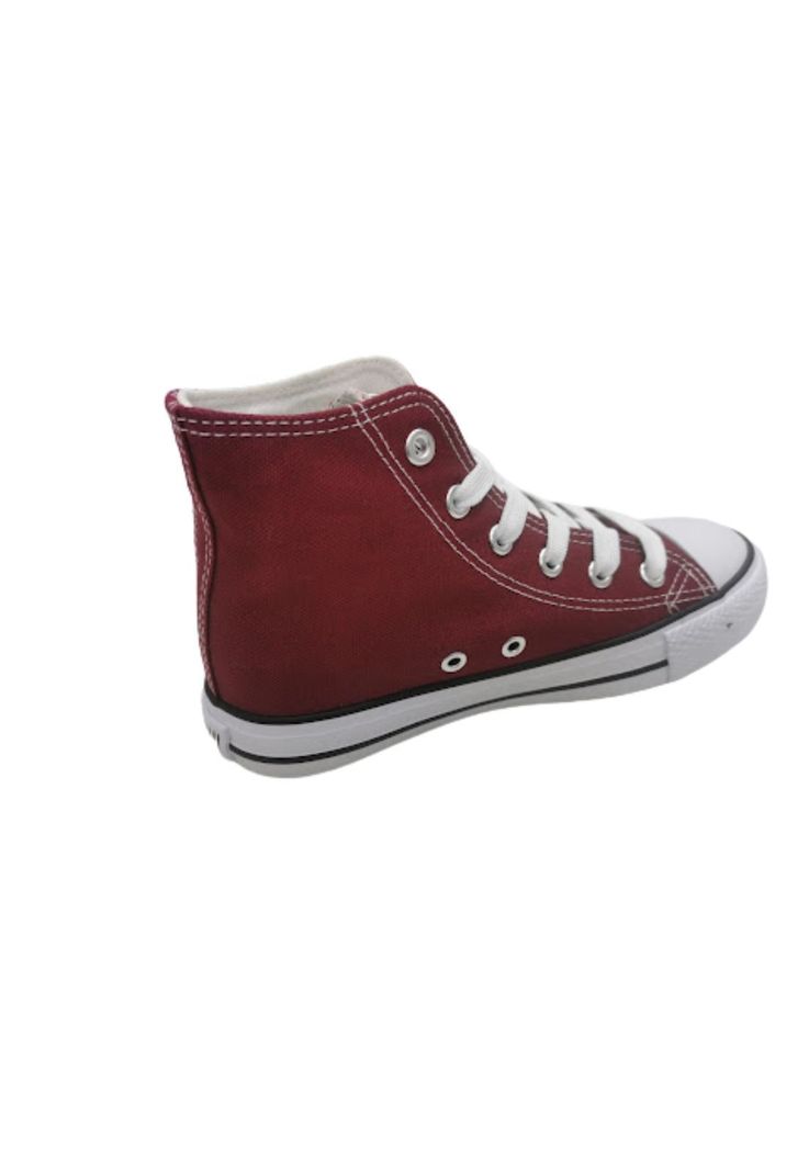 Zapatillas Lona Con Caña Burdeo-1