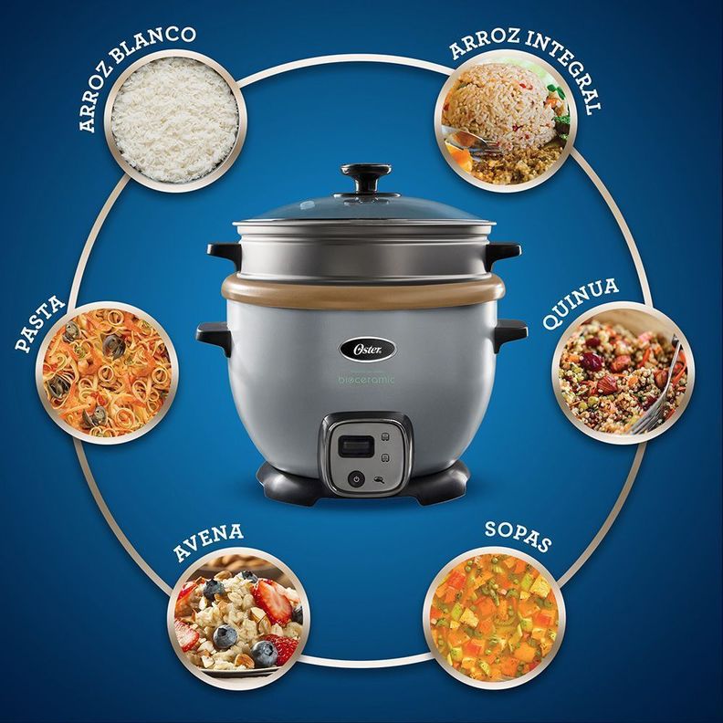 Arrocera multiusos Oster® con función sofrito y recubrimiento Bioceramic® infundido con aceite de oliva CKSTRC7129S-6