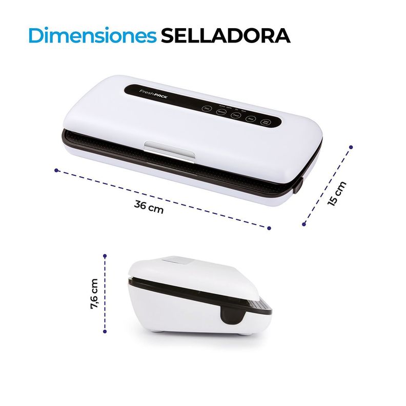 Selladora al Vacío Freshpack + 3 Rollos 28cm X 5mt-2