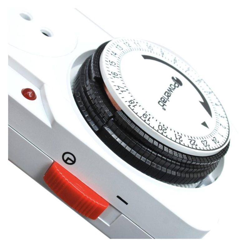 Timer Analogo 2000W Temporizador 24 Horas Blanco Powerlab-2