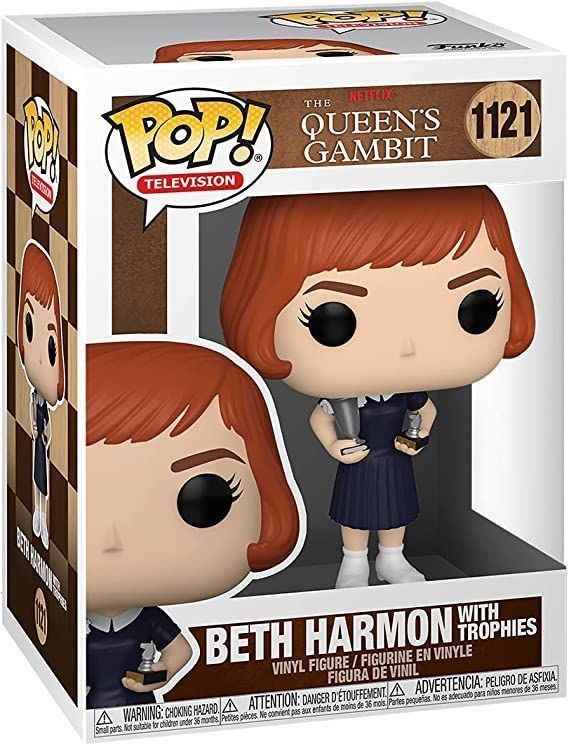 Figura Funko Pop, Beth Harmon with trophies - Gambito de dama - 1121-1