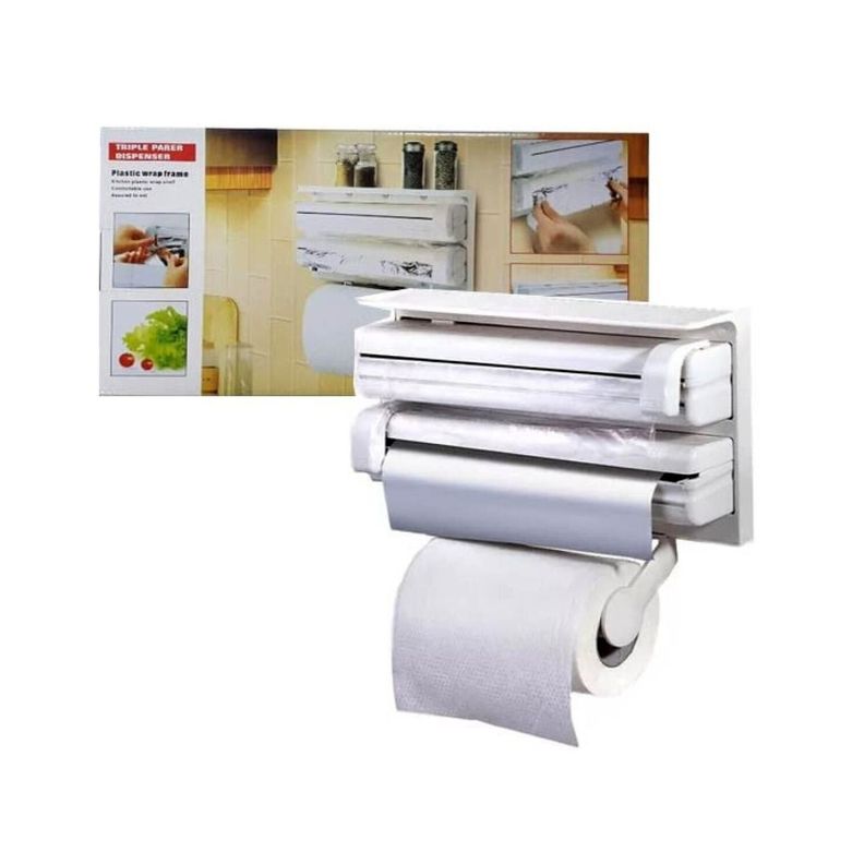 Dispensador De Papel Triple Para Cocina Film Alusa - Puntostore-1
