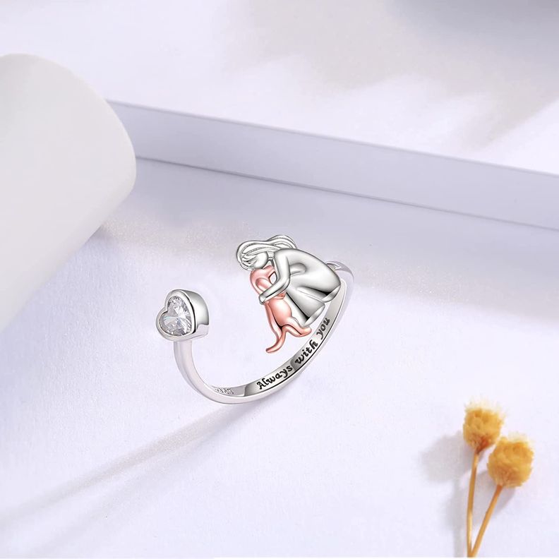 Anillo Ajustable Perro Mujer Plata 925-1