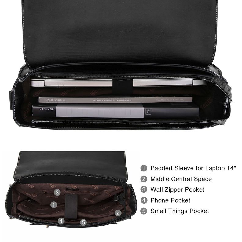 Ecosusi Maletín & mochila CLASSIC para laptop 15.6"- negro-2