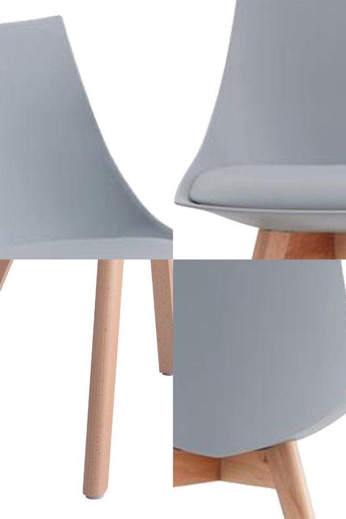 Pack 4 Silla Comedor con Patas de Madera Gris-4