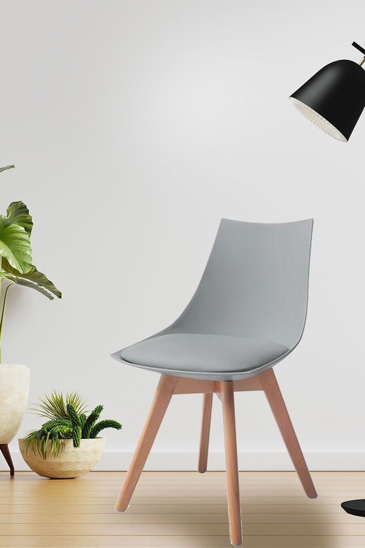 Pack 4 Silla Comedor con Patas de Madera Gris-5