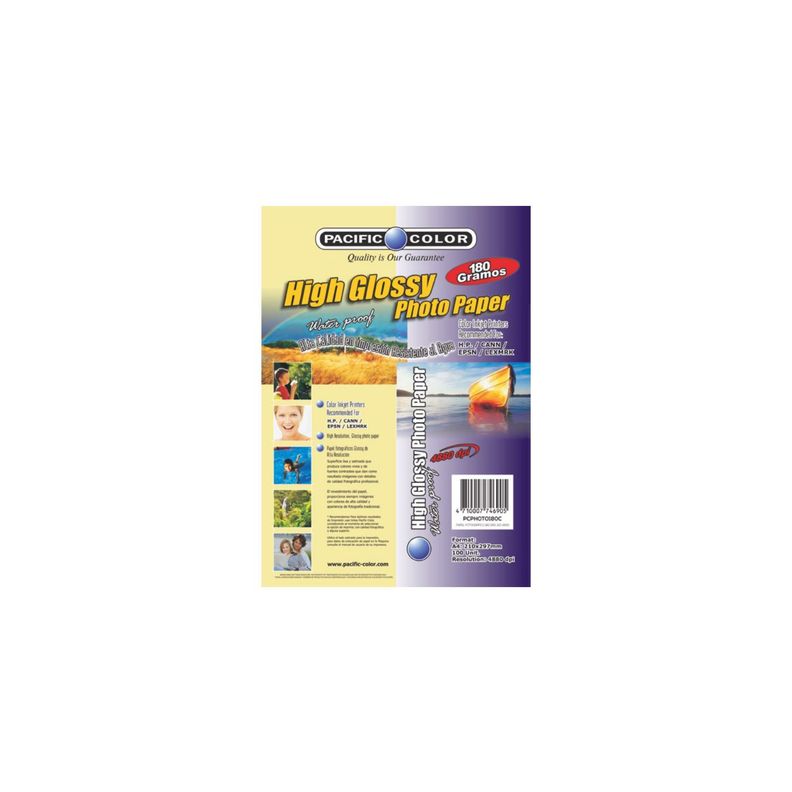 100 Hojas Papel Fotográfico Glossy 180grs A4 - PuntoStore-0