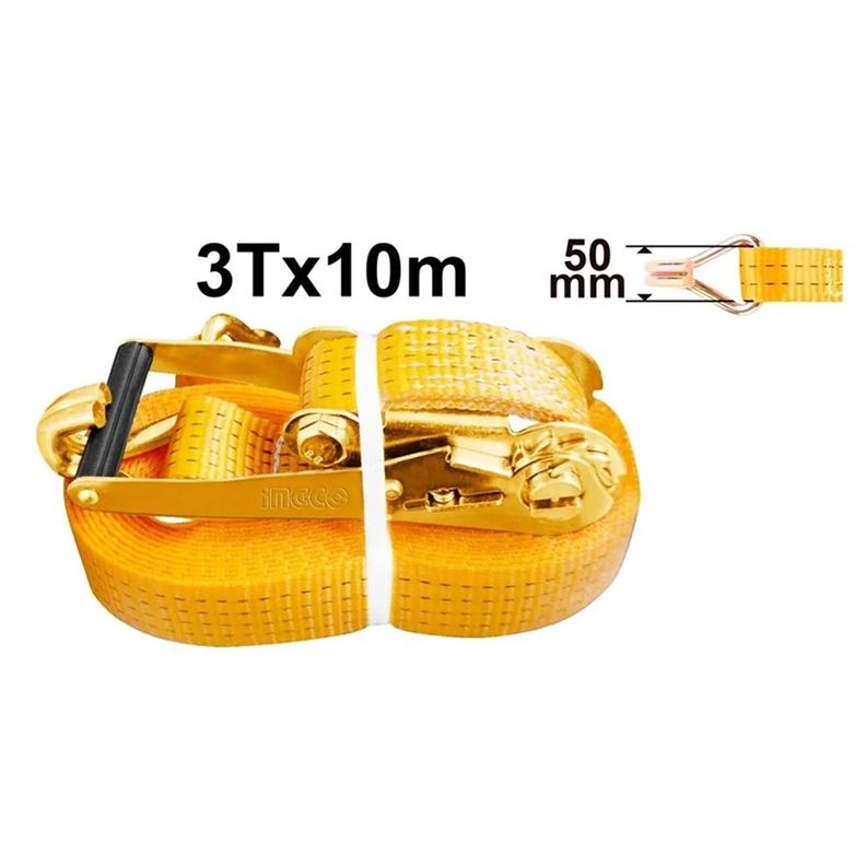 Eslinga Cinta Amarre Con Ratchet 3t X 10m Ingco-1