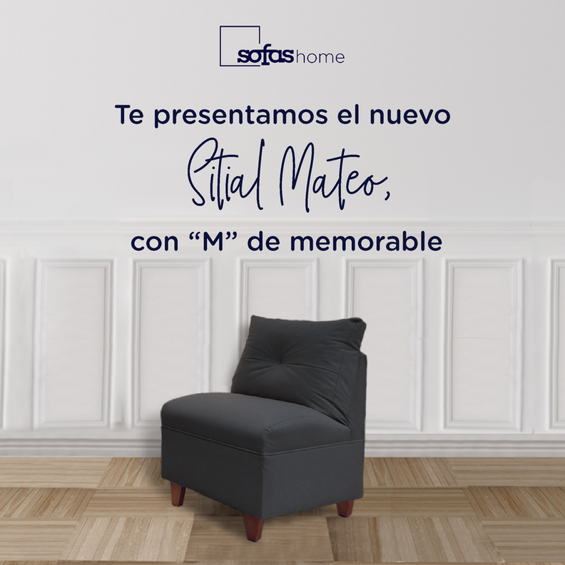 Butaca Mateo Chenille Grafito Pata Madera 1C-1